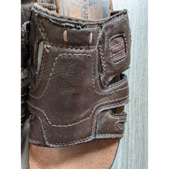 Nunn Bush Mens Brown Leather Slide Sandals Size 12 - Picture 2 of 6